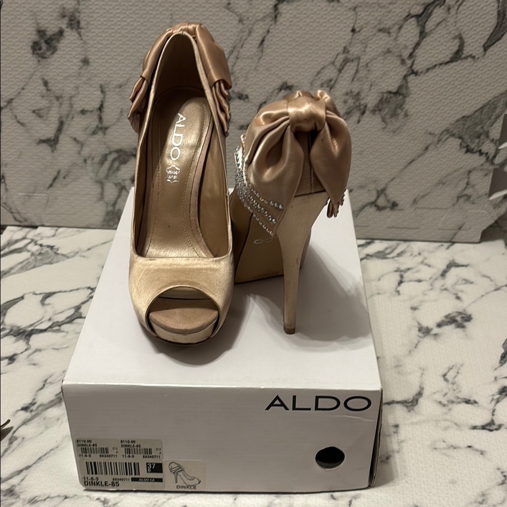 Aldo Tan Heels with Bow Detail and Stiletto